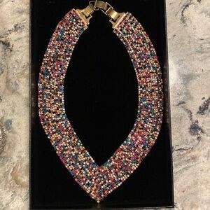 Pave crystal, multi colored necklace